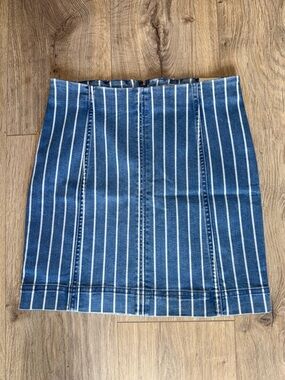 JOLT Striped Stretch Denim Pencil Mini Skirt Size 3 / 26 NWT